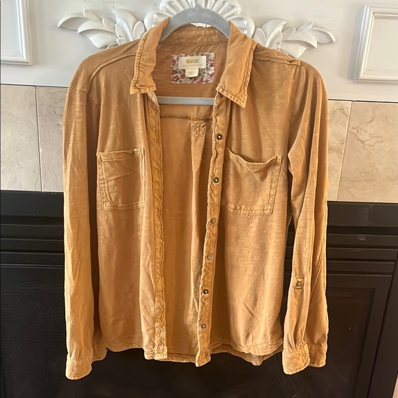 Maeve Tops - Maeve Mustard button down shirt   Shirt